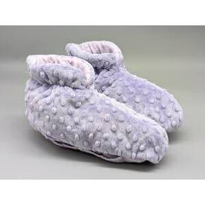 Grampas Garden Purple Microwavable Hot/Cold Slippers Size Medium Women's 7-9
